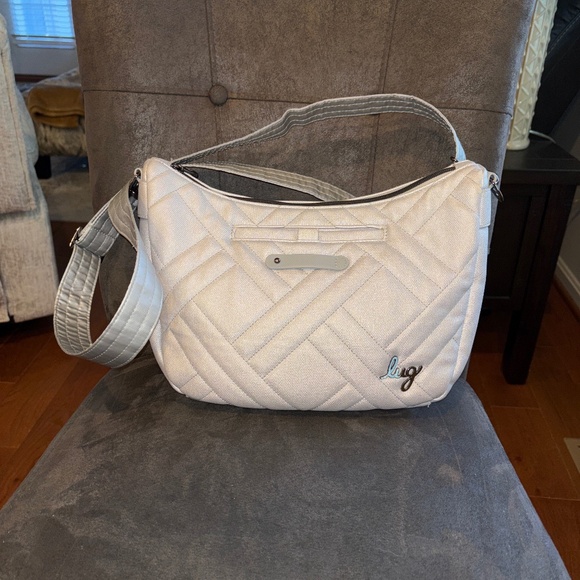 EUC Lug Harmony Matte Lux Silver Crossbody Shoulder Handbag - Picture 1 of 7